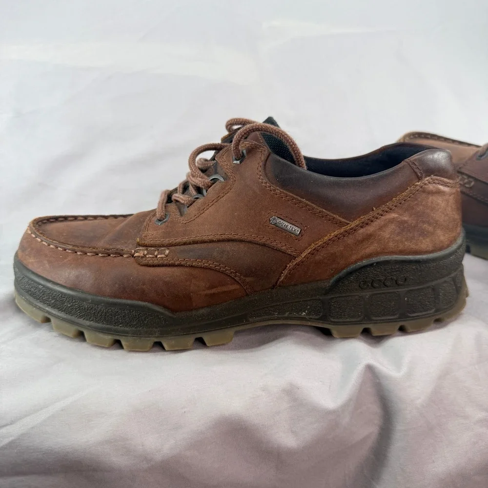 ECCO Track II Low Brown Leather GORE-TEX Hiking Shoes Mens 42 Waterproof